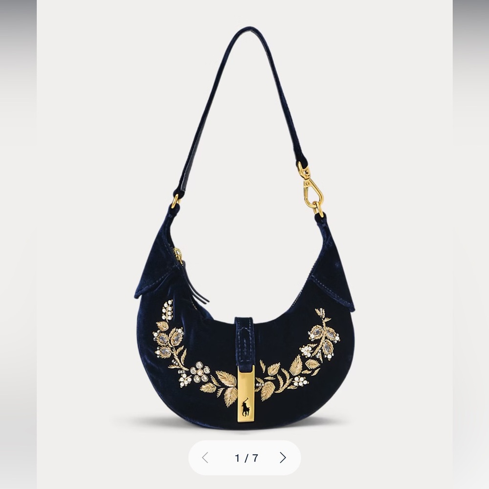 Ralph Lauren Polo ID Bullion Velvet Mini Shoulder Bag